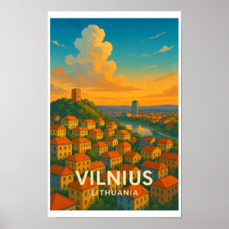 Oude Vilnius Litouwen Reisposter Poster
