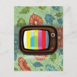 Oude vintage CRT-televisie Briefkaart