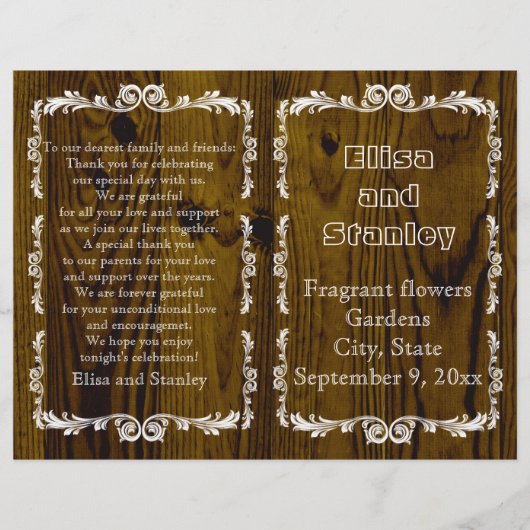 Oude vintage- en lijst trouwprogramma 2 (Voorkant)