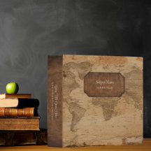 Oude vintage kaart met nep leren rand