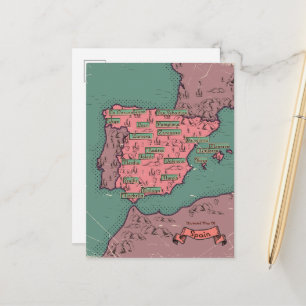 Oude vintage kaart van Spanje