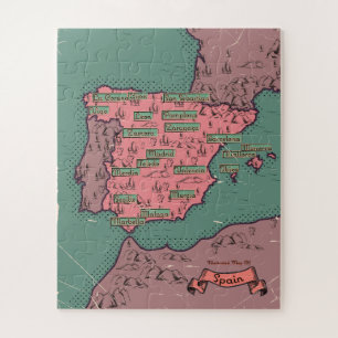 Oude vintage kaart van Spanje Legpuzzel