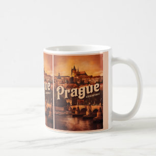 Oude vintage reizen Praag Tsjechië geschenken Koffiemok