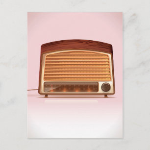 Oude vintage retro radio speler briefkaart