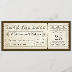 oude vintage slaat het datumkaartje op save the date