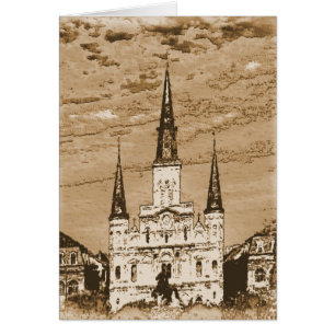 Oude Vintage St. Louis Cathedral Frans kwartier