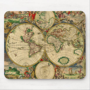 Oude vintage wereldkaart muismat