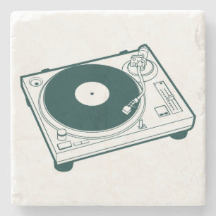 Oude Vinyl Draaitafel Platenspeler Stenen Onderzetter