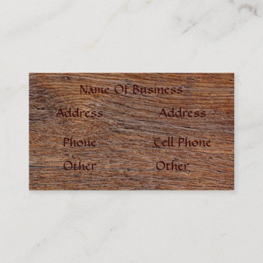 Oude Visitekaartje Hout (Voorkant)