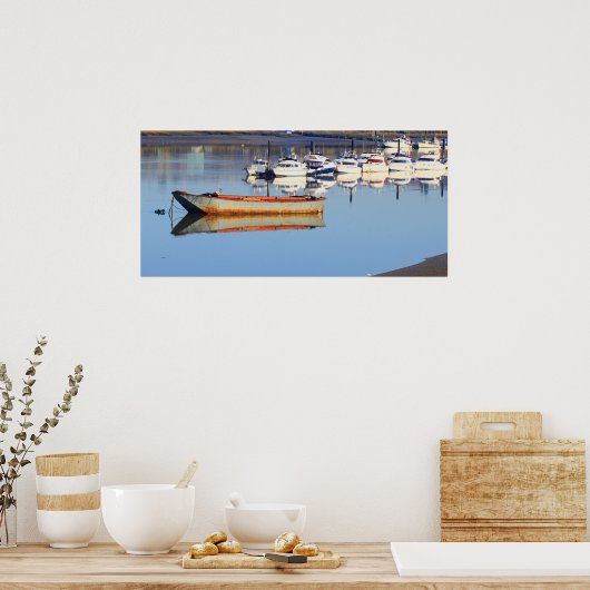 Oude Vissende boot Poster (Keuken)