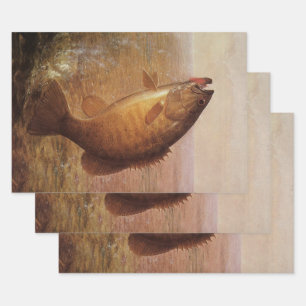 Oude Visserij, Springende Kleine Baars aan de Haak Inpakpapier Vel