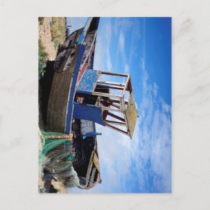 Oude vissersboot. briefkaart