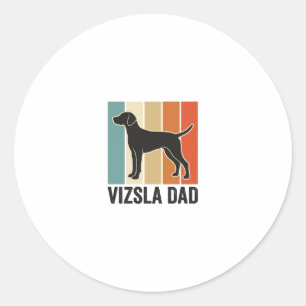 Oude Vizsla Vader Hond Liefhebber Shirt Ontwerp_1 Ronde Sticker