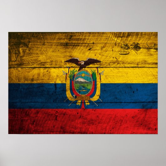 Oude vlag van Ecuador Poster (Voorkant)