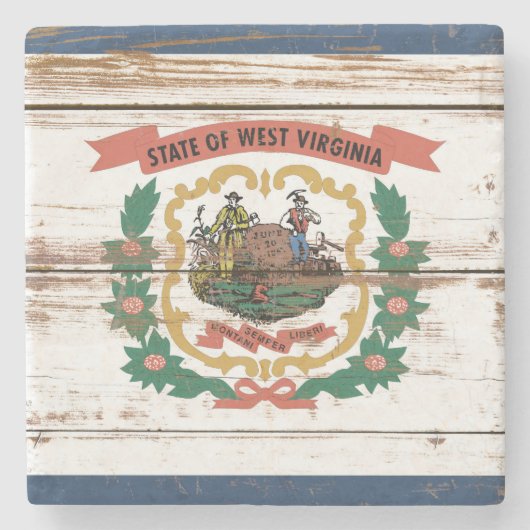 Oude vlag van West Virginia Stenen Onderzetter (Voorkant)
