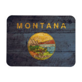 Oude vlag van Wood Montana Magneet (Horizontaal)