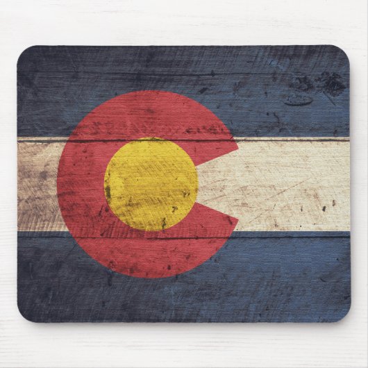 Oude vlag van Wooden Colorado Muismat (Voorkant)
