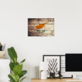 Oude vlag van Wooden Cyprus Poster (Thuiskantoor)