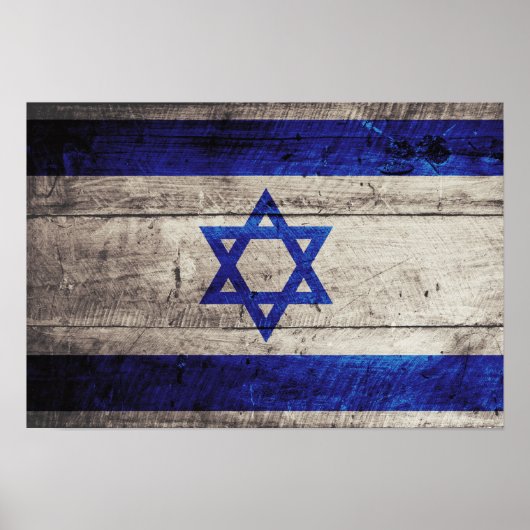Oude vlag van Wooden Israel Poster (Voorkant)