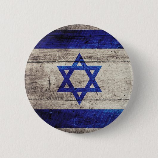Oude vlag van Wooden Israel Ronde Button 5,7 Cm (Voorkant)
