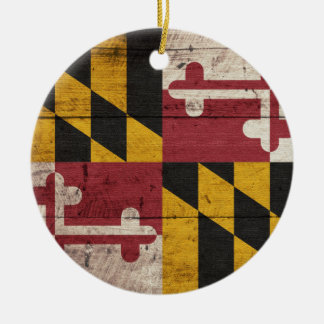 Oude vlag van Wooden Maryland Keramisch Ornament