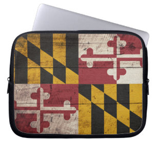 Oude vlag van Wooden Maryland Laptop Sleeve