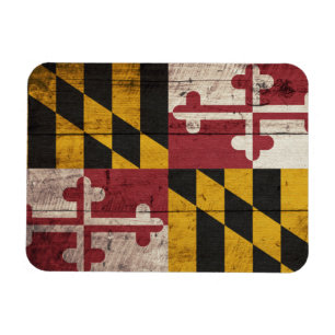 Oude vlag van Wooden Maryland Magneet