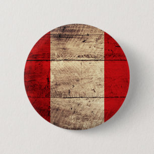 Oude vlag van Wooden Peru Ronde Button 5,7 Cm