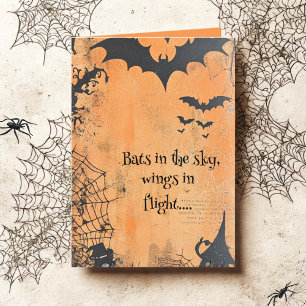 Oude vleermuizen in vlucht Halloween Kaart