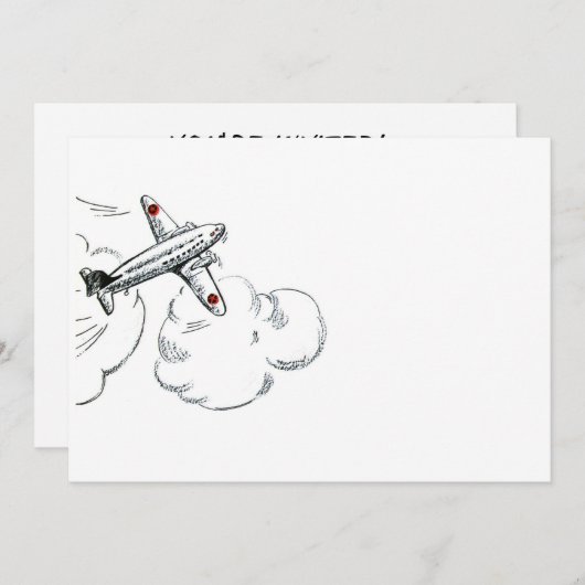 Oude vliegtekening kaart (Voorkant / Achterkant)