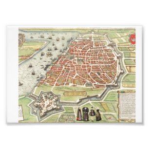 Oude vliegtuig van parijs kaart-1272 foto afdruk