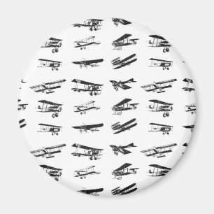 Oude vliegtuigen in zwart-wit,  vliegtuig magneet