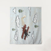 Oude vliegtuigen | Reis thema feest achtergrond Wandkleed (Voorkant)