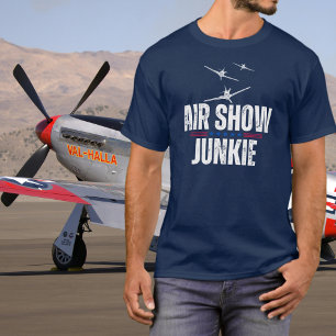 Oude vliegtuigen Vliegshow Junkie WWII Luchtvaart T-shirt
