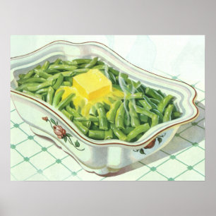 Oude Voeding, Groene Boonenschotel met Boter Poster