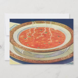 Oude voeding, warme kom tomatensoep met erwten