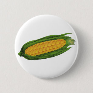 Oude voedingsgroenten; Gele maïs aan de kolf Ronde Button 5,7 Cm