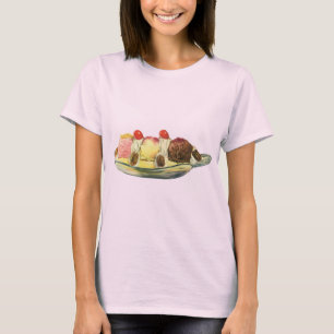 Oude Voedsel Desserts, Banaan Split Kersen T-shirt