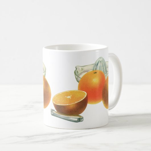 Oude Voedsel Fruit, Rijpe Sinaasappels Sapcentrifu Koffiemok (Voorkant rechts)