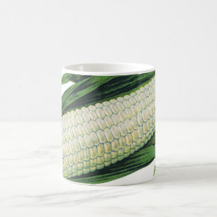 Oude Voedsel Groenten Witte Maïs aan de Kolf Koffiemok