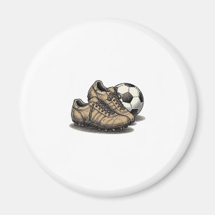 Oude Voetbal Schoenen En Bal T-shirt Ontwerp_1 Magneet