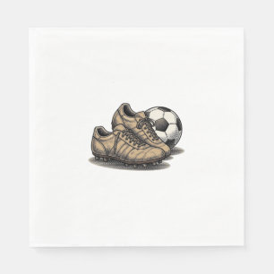 Oude Voetbal Schoenen En Bal T-shirt Ontwerp_1 Servet