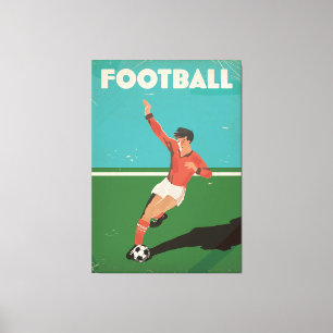 Oude voetbalposter canvas afdruk
