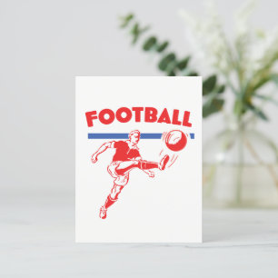 Oude voetbalspeler uit de jaren 50 feestdagenkaart