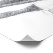 Oude voetbrug. Potloodtekening. Poster (Hoek)