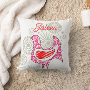 Oude Volk Pink Hen Farm Rustic Kippen Naam Kussen