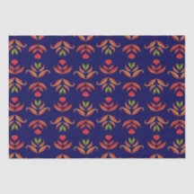 Oude volkskunst bloemen gezellig en rustiek marine