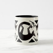 Oude vossen en bloemen op crème mok (Center)