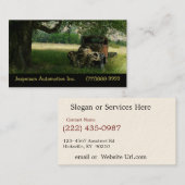 Oude vrachtwagen onder de  structuurauto visitekaartje (Voorkant / Achterkant)