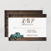  Oude Vrachtwagen Rustic Barn Wood Wedding RSVP (Voorkant / Achterkant)